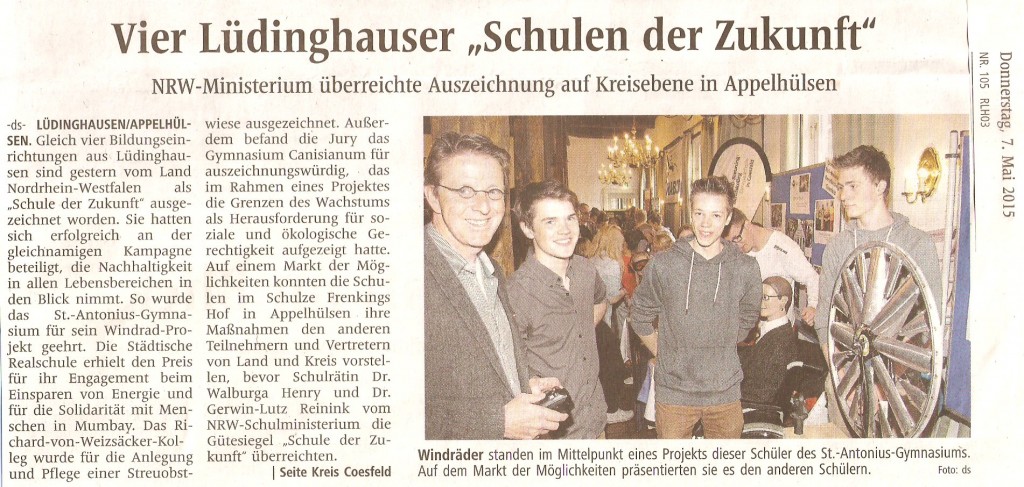 2015_05_07 nua Zertifeier Artikel WN Lüdinghausen